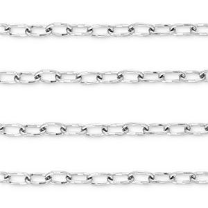 Stainless Steel - Rostfrei Stahl Schmuckzubeh&ouml;r Gliederkette Oval Silver