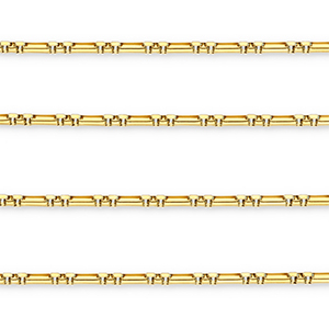 Stainless Steel - Rostfrei Stahl Schmuckzubeh&ouml;r Gliederkette Rechteck Gold