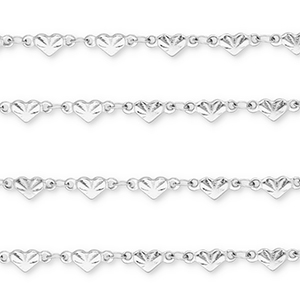 Stainless Steel - Rostfrei Stahl Schmuckzubeh&ouml;r Gliederkette Herz Silver