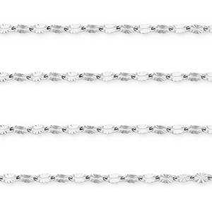 Stainless Steel - Rostfrei Stahl Schmuckzubeh&ouml;r Gliederkette Oval Silver