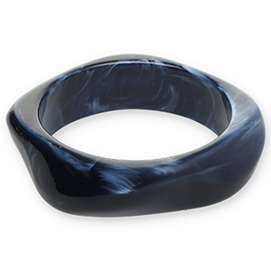 Resin-Armb&auml;nder Bangle Dark blue-white