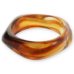 Resin-Armb&auml;nder Bangle Transparent amber brown