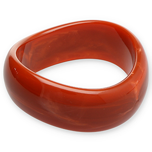 Resin-Armb&auml;nder Bangle Rust red-white