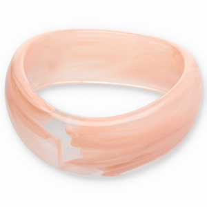 Resin-Armb&auml;nder Bangle Light pink-white