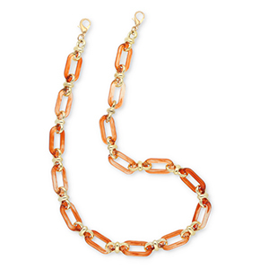 Trendy Segeltau-Handykette aus Acryl Orange-gold