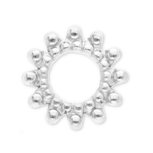 Stainless Steel - Rostfrei Stahl Schmuckzubeh&ouml;r Anh&auml;nger / Zwischenst&uuml;ck Bali Ringe Silver