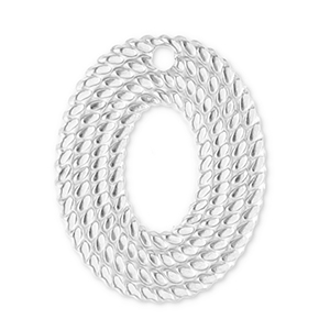 Stainless Steel - Rostfrei Stahl Anh&auml;nger Oval Silver