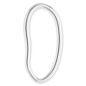 Stainless Steel - Rostfrei Stahl Schmuckzubeh&ouml;r Zwischenst&uuml;ck Oval Silver