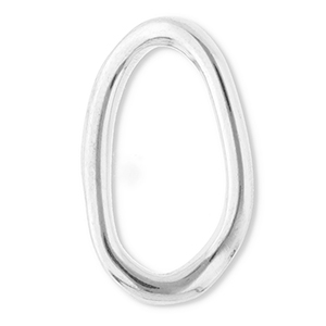 Stainless Steel - Rostfrei Stahl Schmuckzubeh&ouml;r Zwischenst&uuml;ck Oval Silver