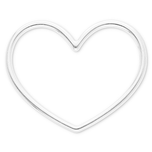 Stainless Steel - Rostfrei Stahl Schmuckzubeh&ouml;r Zwischenst&uuml;ck Herz Silver