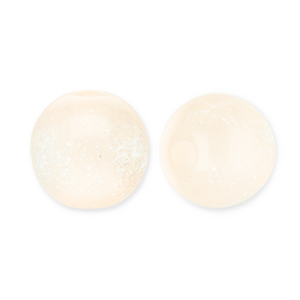 12 mm Acrylperlen mit Glitzer Vanilla yellow-turquoise