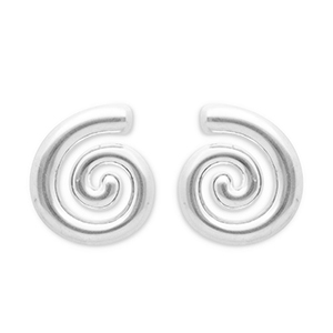 Ohrringe aus Stainless Steel - Rostfreiem Stahl Ohrstecker Spirale Silver