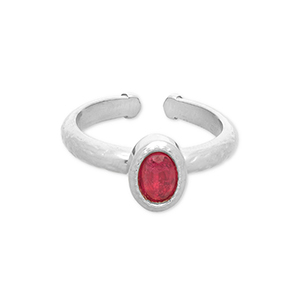Ringe aus Stainless Steel - Rostfreiem Stahl Silver-red