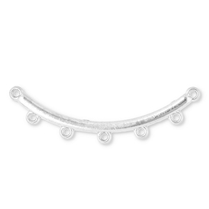 Stainless Steel - Rostfrei Stahl Schmuckzubeh&ouml;r Zwischenst&uuml;ck Bogen mit 5 &Ouml;sen Silver