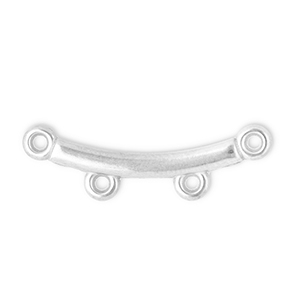 Stainless Steel - Rostfrei Stahl Schmuckzubeh&ouml;r Zwischenst&uuml;ck Bogen mit 2 &Ouml;sen Silver