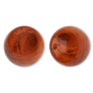 20 mm Acrylperlen Rund Amber brown-marble