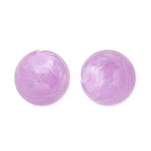 12 mm Acrylperlen Rund Lavender purple-marble