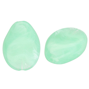 Acrylperlen Tropfenform Mint green-marble