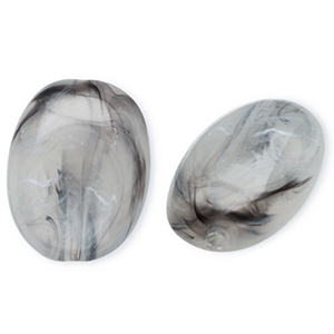 Acrylperlen Oval Grey-marble