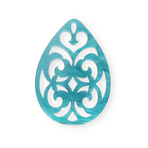 Resin Anh&auml;nger Tropfen Barock 38x27mm Blue Atoll