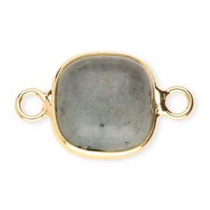 Naturstein Anh&auml;nger Zwischenst&uuml;ck 12x12&nbsp;mm Grey-gold