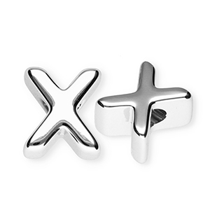 Buchstaben Perlen aus Acryl X Silver