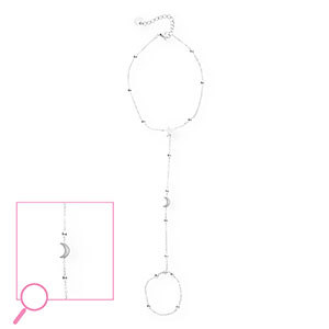 Handketten aus Stainless Steel - Rostfreiem Stahl Mond und Stern Silver-crystal