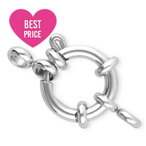 Stainless Steel - Rostfreiem Stahl Schmuckzubeh&ouml;r Rettungsring Verschluss 12mm mit &Ouml;se Silber