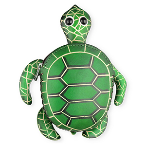 Geldb&ouml;rse aus Leder Schildkr&ouml;te Green-sand beige-black-white