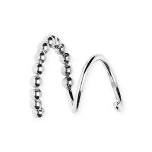 BY31&reg; Ohrringe aus Stainless Steel - Rostfreiem Stahl Spiral-Ohrringe Kugeln Silver