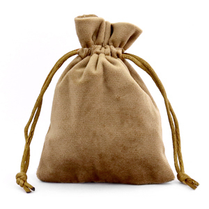 Schmuckbeutel Samt Brown