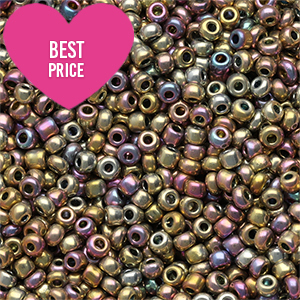 Glasperlen Rocailles 12/0 (2mm) Metallic shine multicolor galaxy