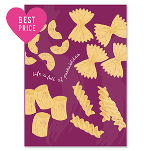 BY31&reg; SchmuckKarten "Life is full of pasta-bilities" Magenta purple-yellow