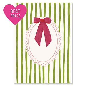 BY31&reg; SchmuckKarten mit dekorativem Rahmen und Schleifendekor Ivory white-green-white-magenta pink