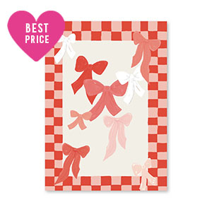 Schmuck Karten Schleifen Red-pink-off white