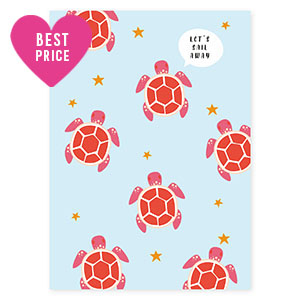 Schmuck Karten "Let's sail away" Light blue-red