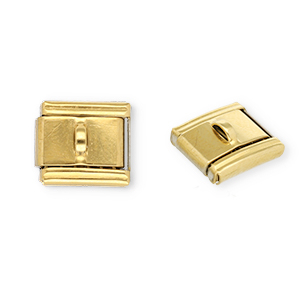 Italian Charm Element aus Stainless Steel - Rostfreiem Stahl mit &Ouml;se Gold