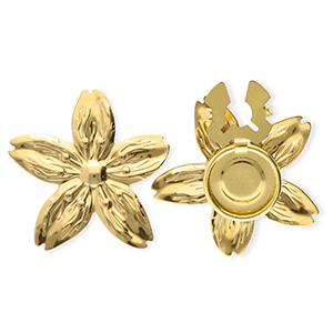 Knopfabdeckung aus Stainless Steel - Rostfreiem Stahl Blume Gold