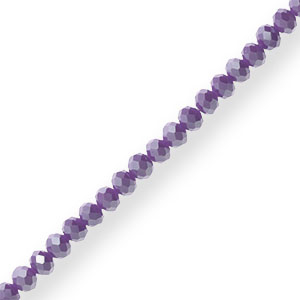 Top Glas Facett Perlen 3x2mm rondellen Purple-pearl shine coating