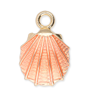 Metall Anh&auml;nger Muschel Gold-peach pink