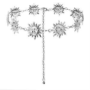 H&uuml;ftketten Sonne Silver