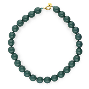 BY31&reg; 16 mm Acrylperlen Kette shiny Mediterranea green 19-4517 TCX-gold