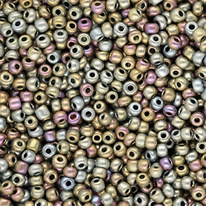 Glasperlen Rocailles 8/0 (3 mm) Metallic shine multicolour galaxy