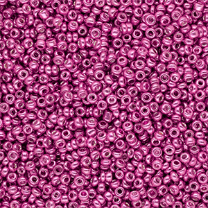 Glasperlen Rocailles 12/0 (2 mm) Metallic shine fuchsia pink