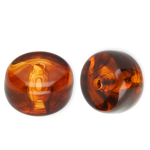 Acrylperlen Disc Amber brown-marble
