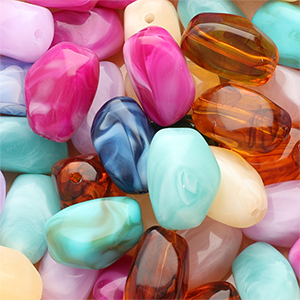 Acrylperlen Rechteck Multicolour-marble