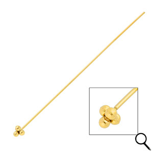 BY31&reg; Stainless Steel - Rostfrei Stahl Schmuckzubeh&ouml;r Nietstifte mit Kugeln 70 mm Gold