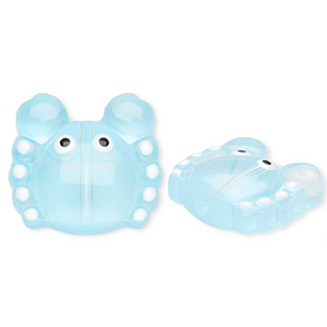 Handgefertigt Glasperlen Krabbe Transparent light blue-white-black