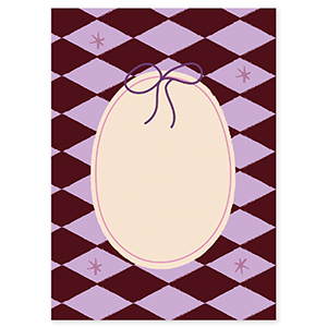 BY31&reg; SchmuckKarten Oval mit Schleife Brown-purple-pink-cr&eacute;me