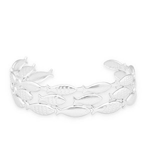 Armb&auml;nder aus Stainless Steel - Rostfreiem Stahl Bangle Fisch Silver